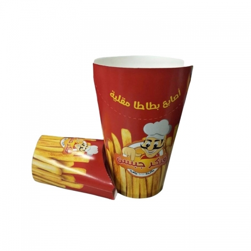 Scatola di patatine fritte all'ingrosso eliminabile della tazza di carta della scatola di imballaggio dei chip di progettazione dell'OEM