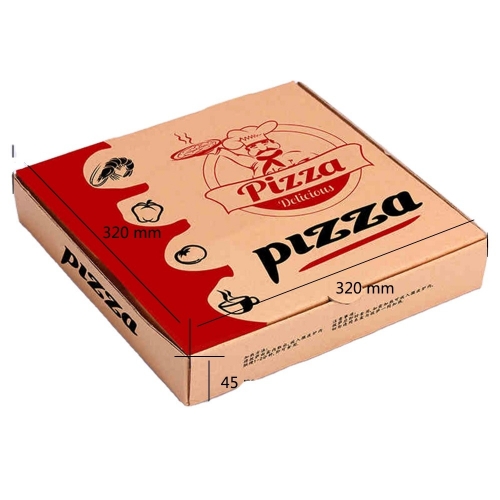 Scatola pizza usa e getta 2021 in carta kraft per ristorante fastfood italiano
