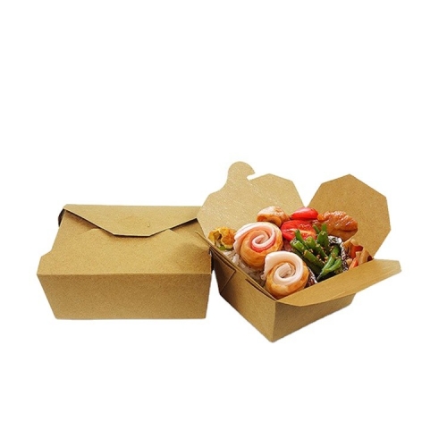 Il pranzo biodegradabile prende le scatole di imballaggio di carta usa e getta per alimenti