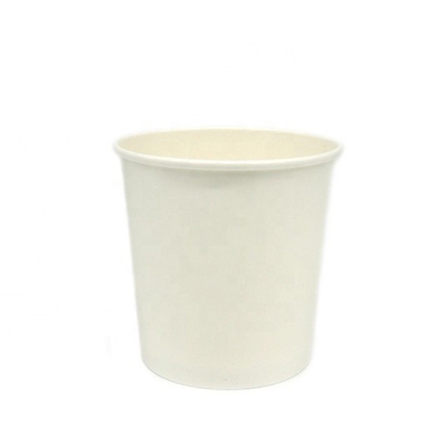 Secchio di carta resistente all'olio bianco eliminabile per le tazze di minestra con i coperchi