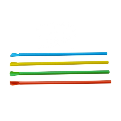 Prodotto divertente SNO-Cone paglia multicolore con cucchiaio usa e getta a 6 mm di diametro