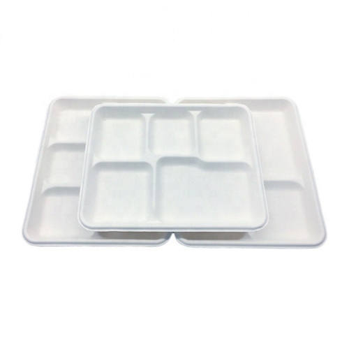 Vassoio biodegradabile per piatti usa e getta di alta qualità a prova di acqua e olio