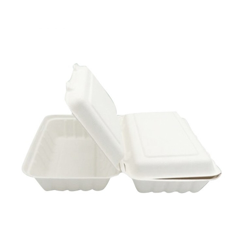 scatola da pranzo idrorepellente scatola da pranzo usa e getta di canna da zucchero per pollo