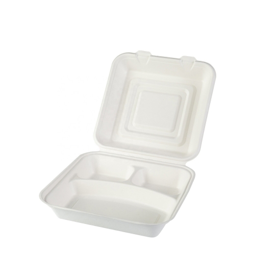 Prezzo all'ingrosso set di stoviglie biodegradabili contenitori per alimenti bagassa fast food lunch Scatola