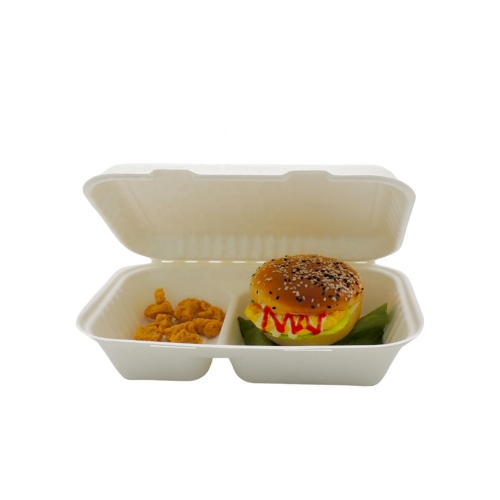 Contenitore per fast food in bagassa bio usa e getta ecocompatibile Confezione da 500 9 pollici