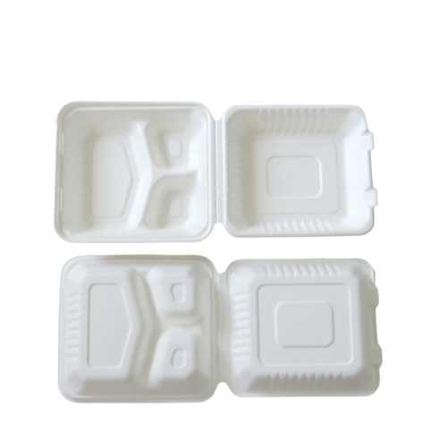 Confezione eliminabile biodegradabile della polpa della bagassa di carta del contenitore degli alimenti a rapida preparazione 200 confezione da 9 pollici