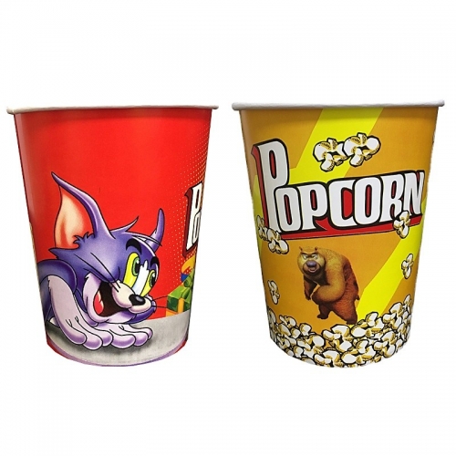 bicchiere di carta per popcorn usa e getta stampato personalizzato