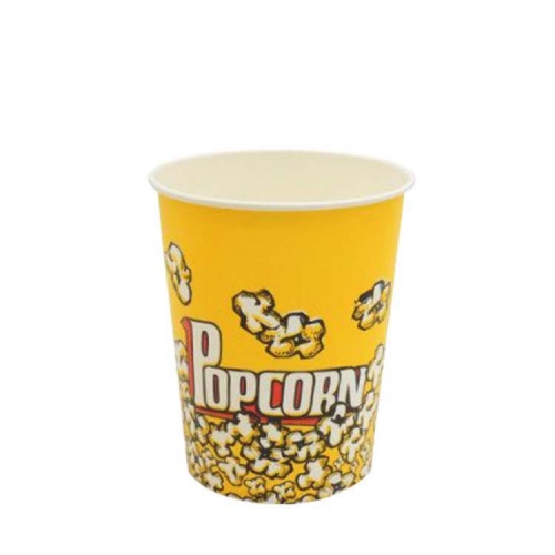 Tazza di carta per popcorn con logo personalizzato stampato per il campeggio