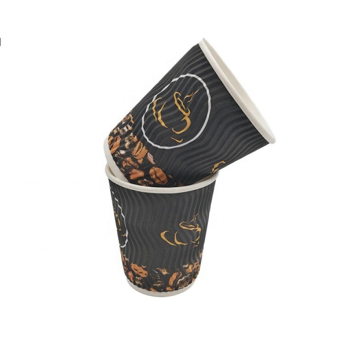 Tazze Ripple Cup biodegradabile Logo stampato Carta usa e getta Tazze da caffè