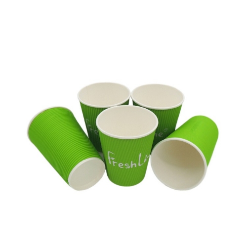 Bicchiere di carta da esportazione pieghevole biodegradabile a cono usa e getta da 8 once e 12 once e 16 once