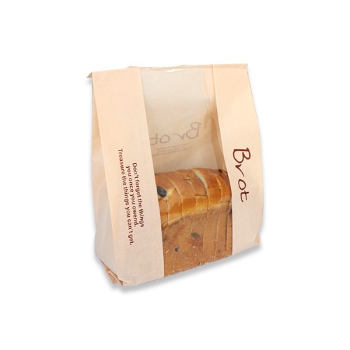 Sacchetto di carta d'imballaggio di Takaway del pane dell'alimento della carta kraft di Brown biodegradabile amichevole di Eco