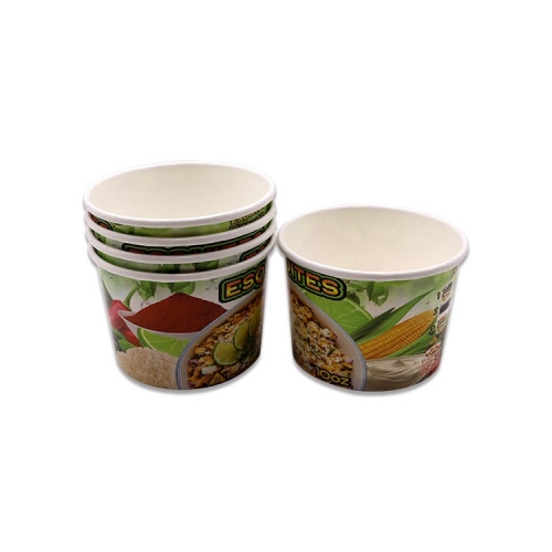 Confezione di contenitori per gelato compostabili dal design personalizzato da 6.5 OZ con cucchiaio