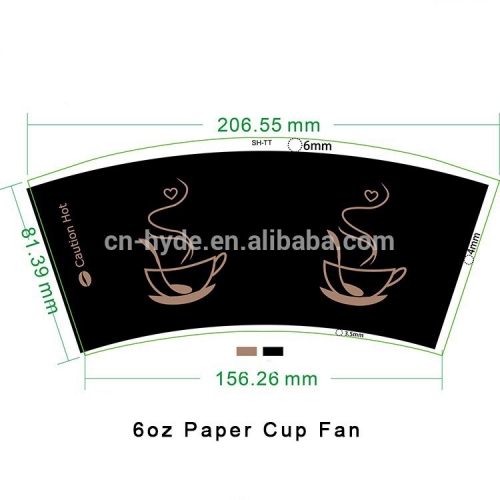 tazza di carta con rivestimento in pe  ventaglio per tazza di carta usa e getta di dimensioni personalizzate