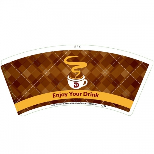 Ventaglio di carta per tazza di caffè con stampa personalizzata da 2 5 OZ