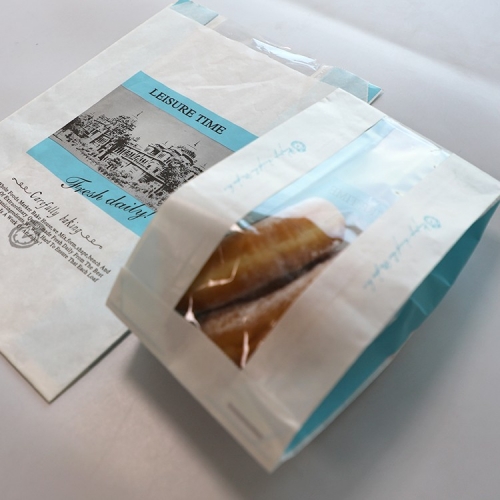 Sacchetto di carta kraft per pane non tossico con finestra trasparente