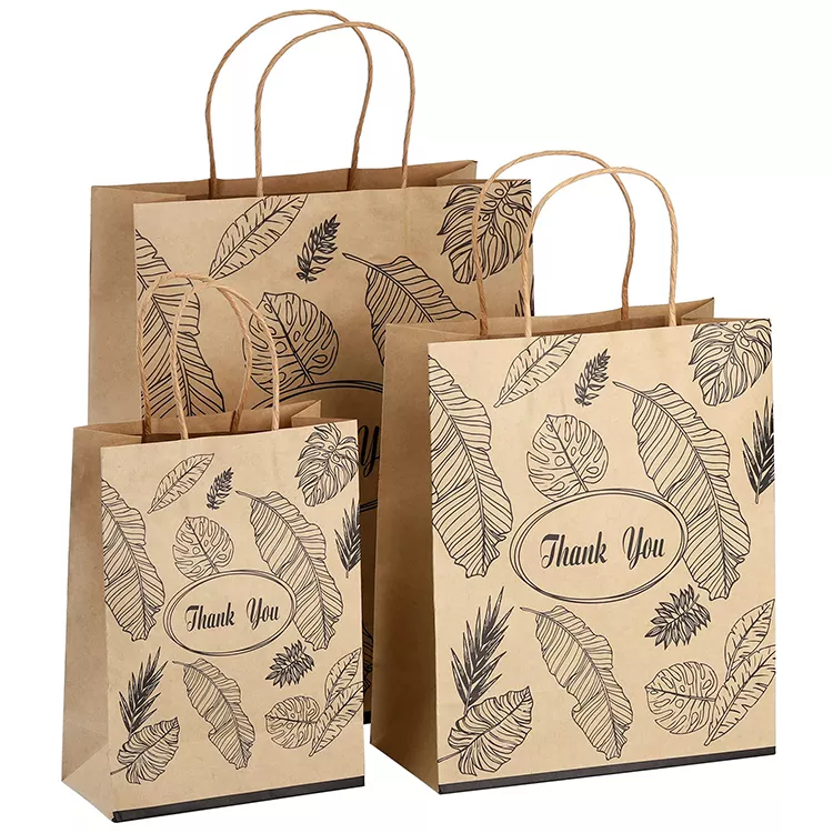 Sacchetti di carta Kraft personalizzati per cibo da asporto